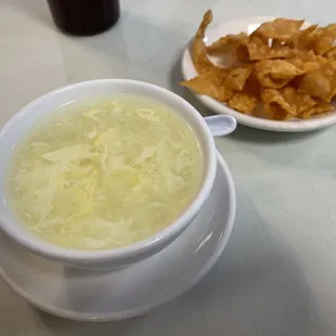 Good, piping hot small egg flower soup.