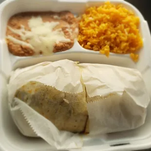 The steak burrito dinner