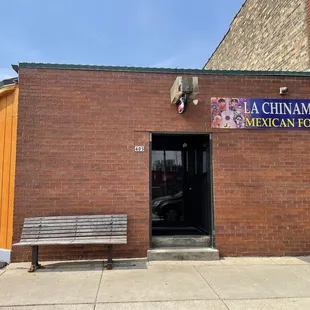 the entrance to the restaurant