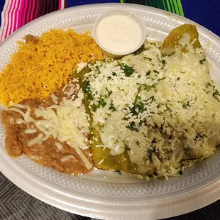 Chicken Enchiladas with salsa verde
