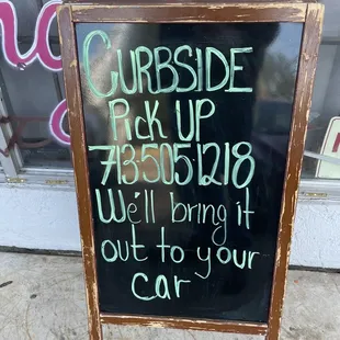 You can also get curbside orders!