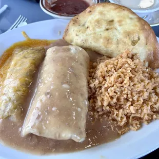 5. One Pork Burrito, 1 Beef Enchilada and Beef Taco Dinner Combo