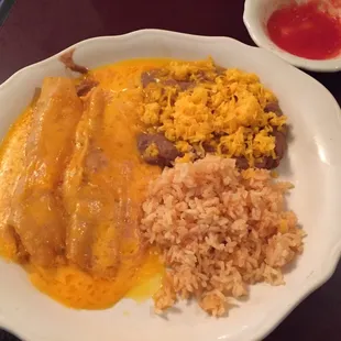 My favorite, go-to item - cheese enchiladas...so yummy!