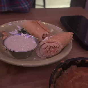 The chicken taquitos--look how thick the tortilla is  took away any flavor.