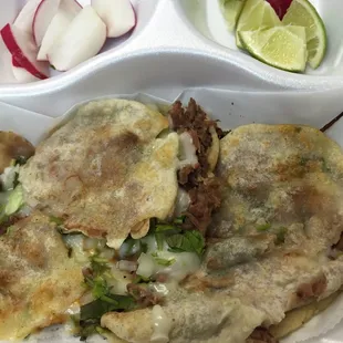 The steak gorditas were really good.