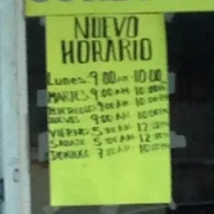 New hours