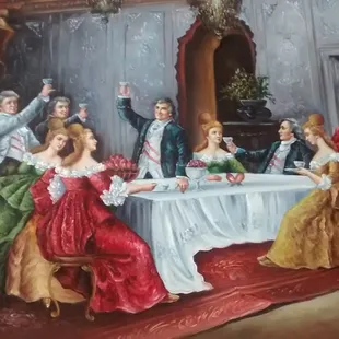 This is the only wall art. Hung high above. Classy..