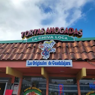 Outside the restaurant