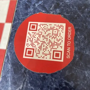 a qr code on a table
