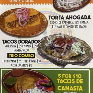 Menu front and back taken: 4-18-2024.