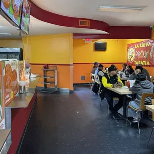 Inside of restaurants.