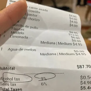 a hand holding a receipt