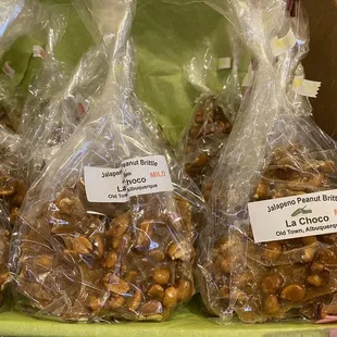 a variety of nuts in plastic bags