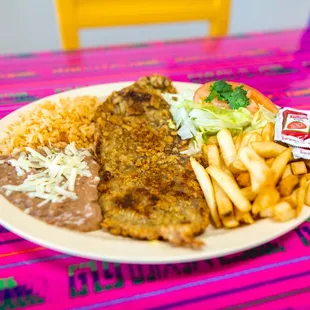 a plate of mexican food