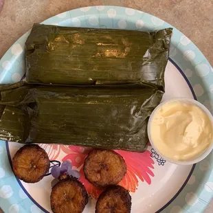 #4, pork tamales and plantains