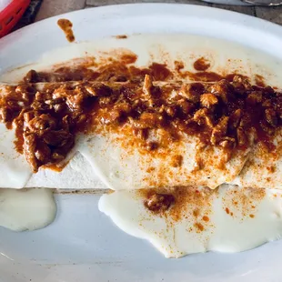 Big burrito $14.00 I didn't know they made flour tortillas this large!