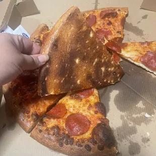 Burnt pizza