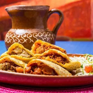 a plate of mexican food