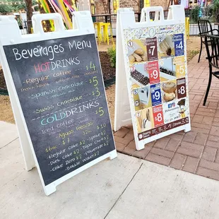 Menus posted when you first walk in!