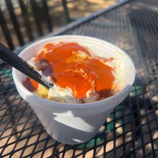 a bowl of food