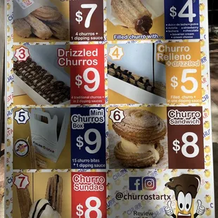 Prices and menus