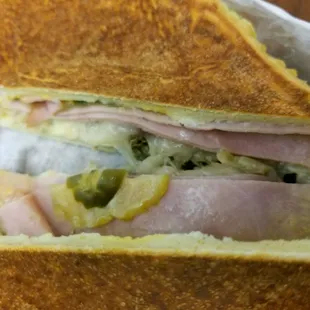 Delicious melted Swiss with ham