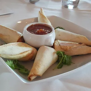 Chicken quesadillas rolled up in a cone