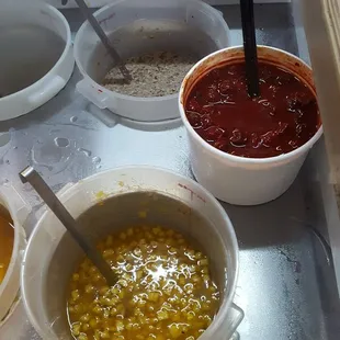 a variety of food items