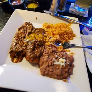 Great enchiladas with Carne sauce aka chili it was great