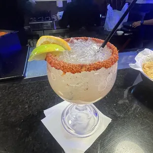 House Margarita with Chamoy and Tajin