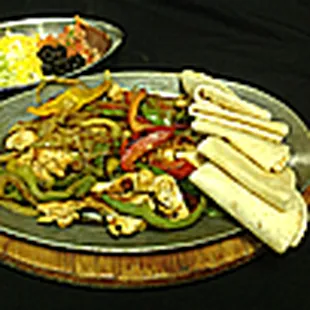 a platter of mexican food