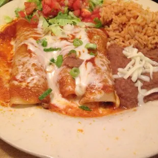 Beef enchiladas.