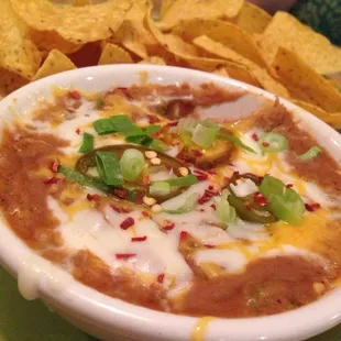 Spicy bean dip.