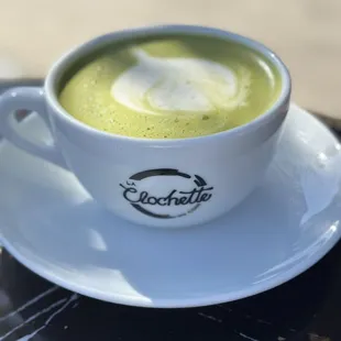 Matcha latte with oat milk