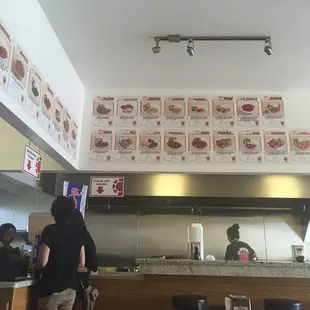 The menu its on the wall :)