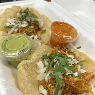 Spicy Chicken Tinga Tacos.