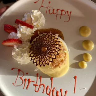 A nice surprise from the restaurant was this coconut Panna Cotta . Delicious!