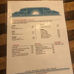 Dinner Menu