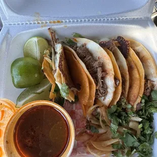 Birria taco's with grilled onions