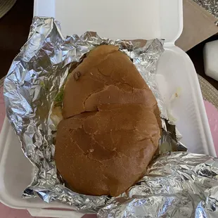 a sandwich in a container