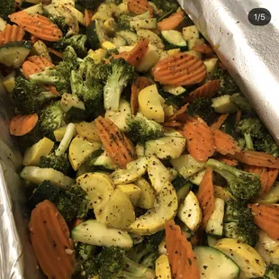 Tray of Italian seasoned Mixed Veggies