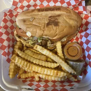 Torta and very good seasoned fries