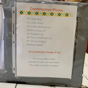 Combination plates