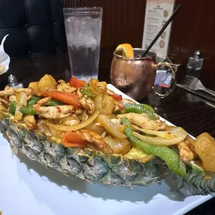 Half pineapple fajita. Winner!