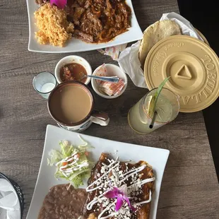 two plates of mexican food