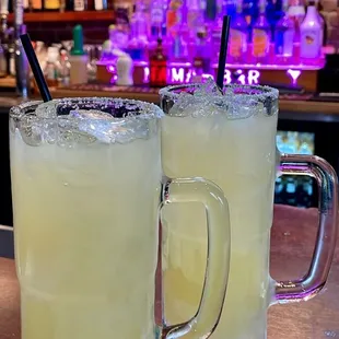 two glasses of margarita