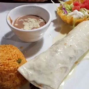 Smothered burrito platter