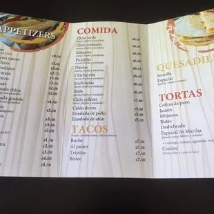 Menu (2/2)