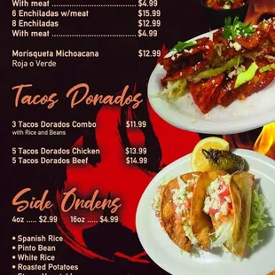 Menu ready to go