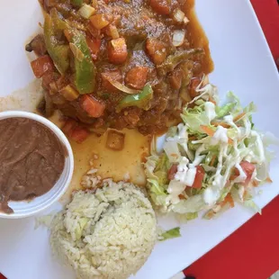 Meat stuffed chile releno